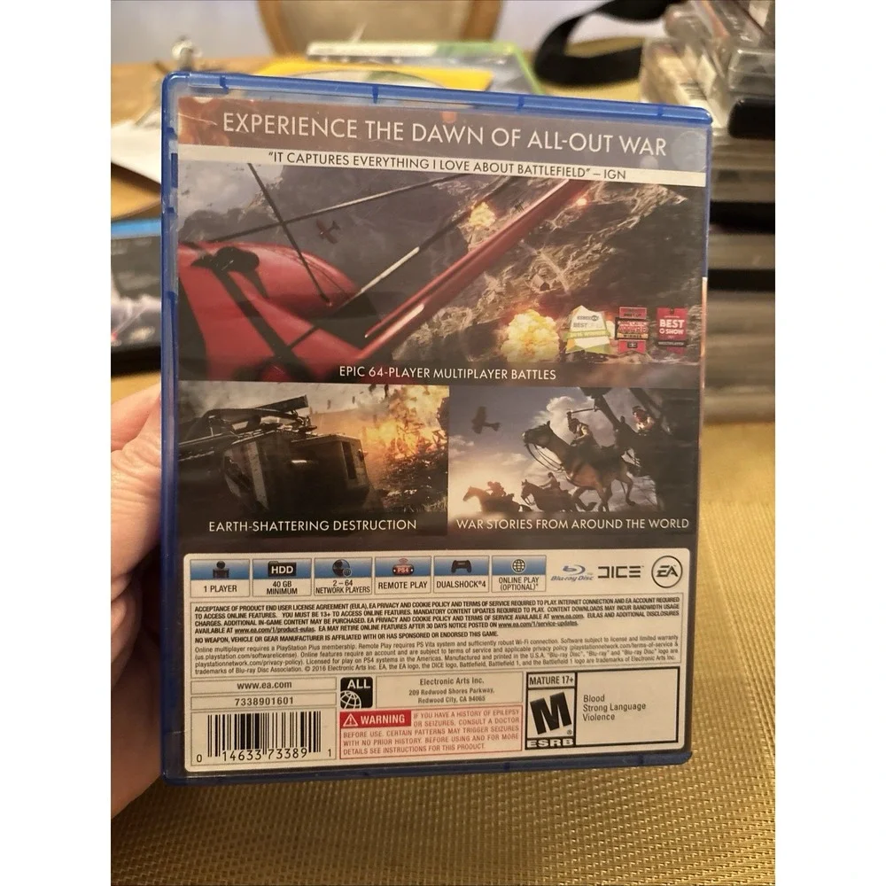 Battlefield 1 Sony PlayStation 4 PS4 2016 Tested Working